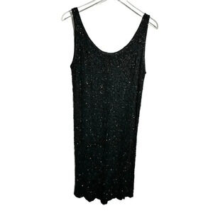 Donna Karan black label Vintage 80's black cocktail dress sequins size Medium